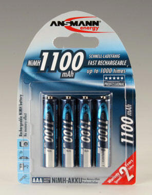 ANSMANN - nabíjecí baterie NiMH 1100 HR03 (AAA), 4 ks