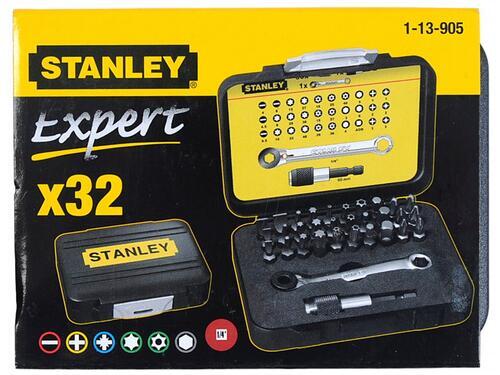 STANLEY 1-13-905 - 32 dílná sada 1/4" bitů EXPERT s mech. držákem a ráčnovým klíčem - 2