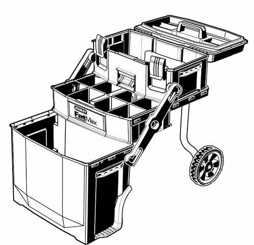 FatMax 1-94-210 - rozevírací pojízdný montážní box - 4
