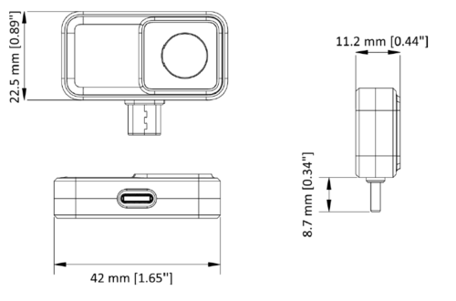 MINI2 - Termokamera pro mobilní telefon - 256x192 pixel, -20 °C až +350 °C, 25 Hz - 4